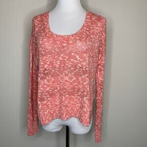 ROXY Orange Textured  Cropped Sweater Sz Small